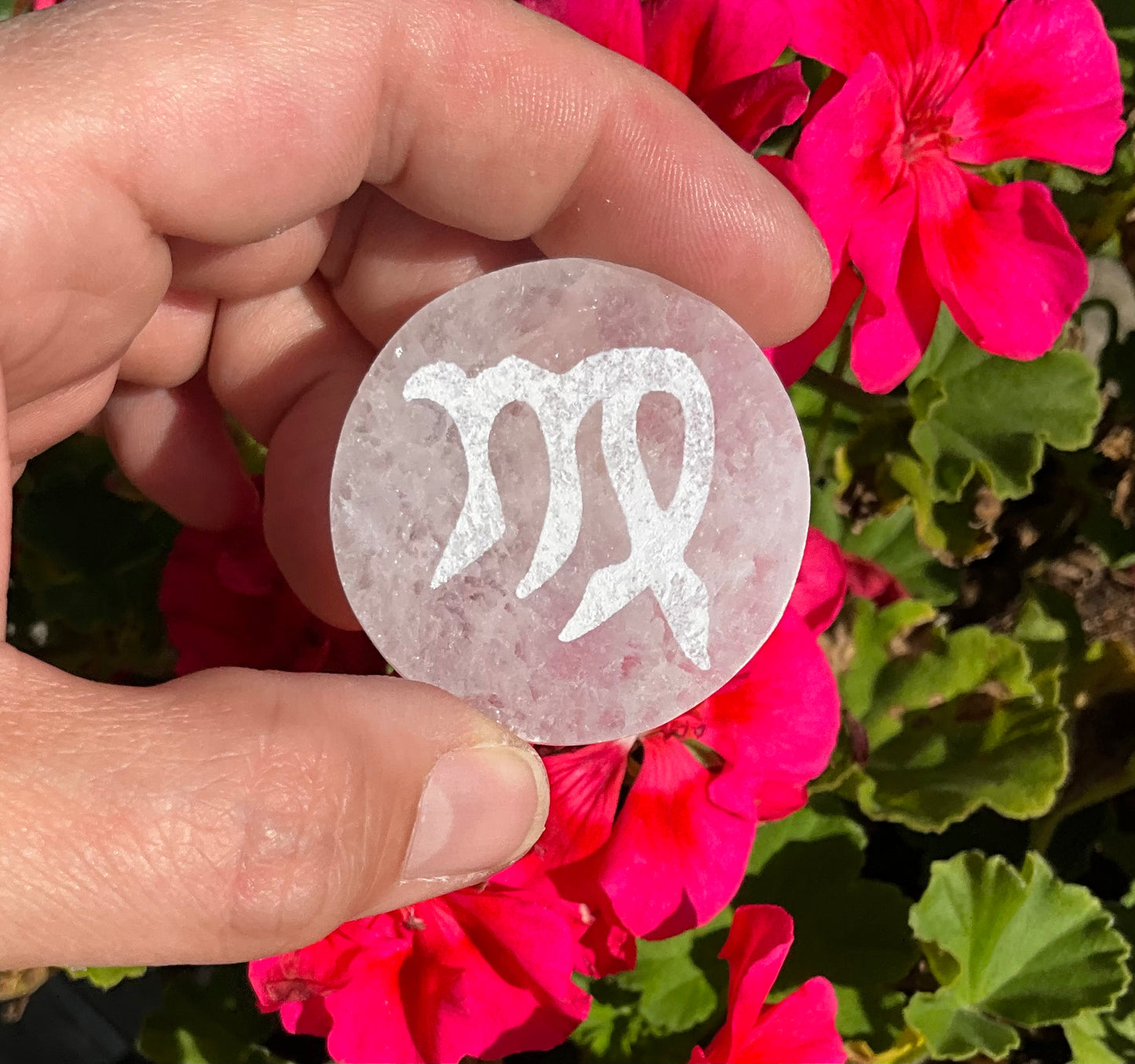 Selenite Zodiac Discs