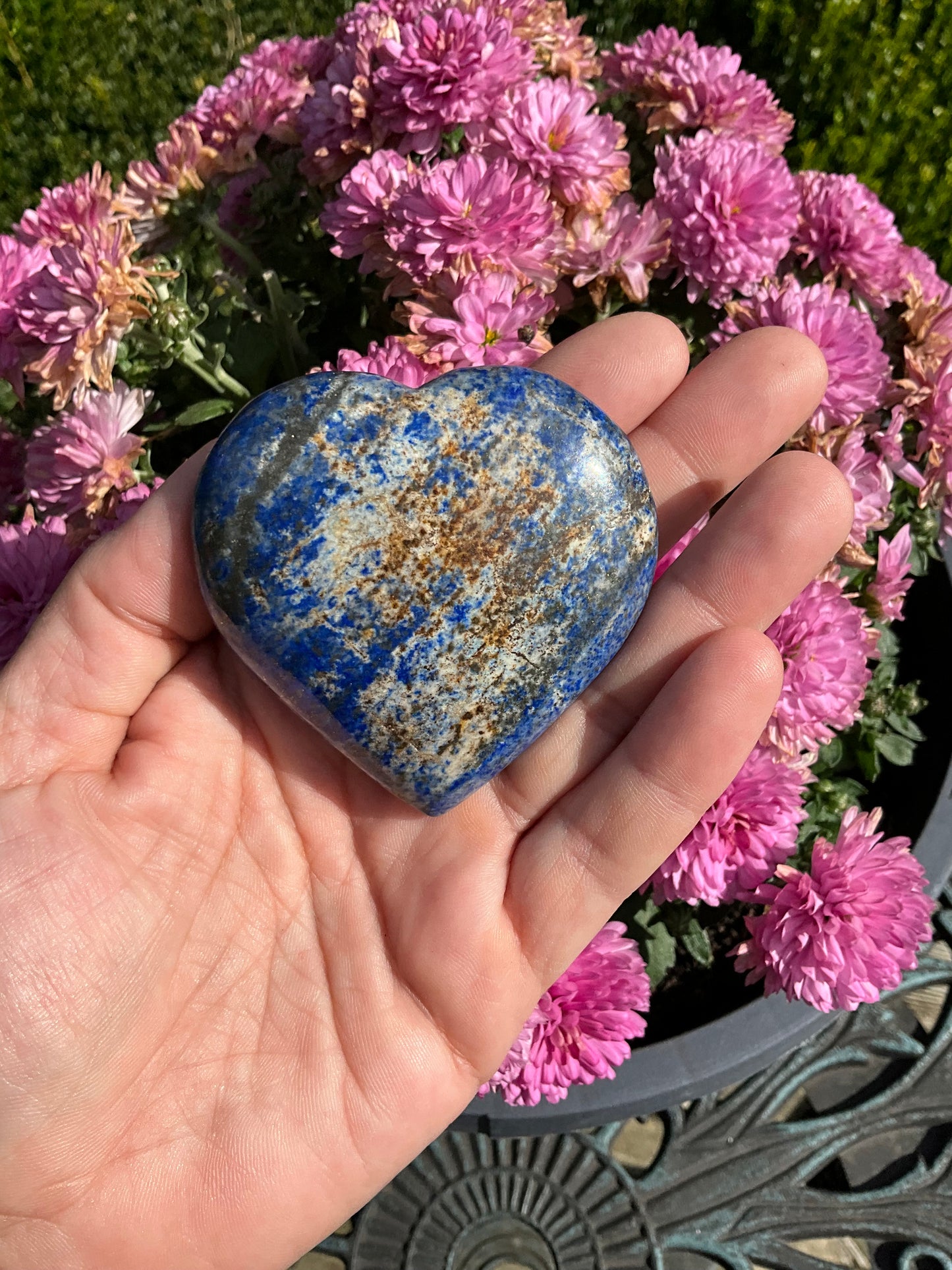 Lapis Lazuli Crystal Heart Carving