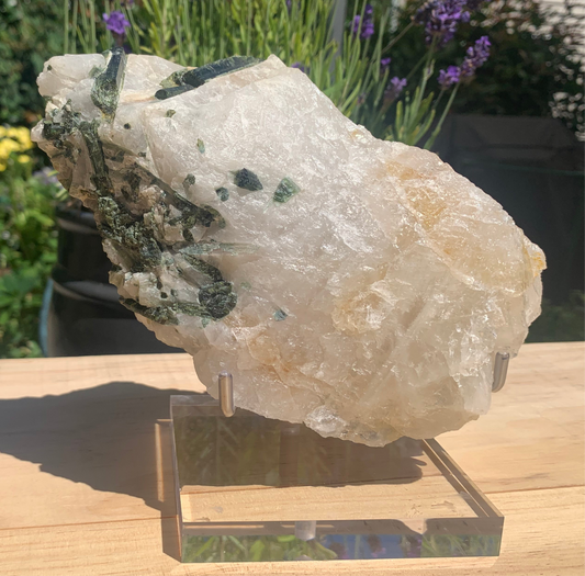 Large Green Tourmaline in Quartz Specimen