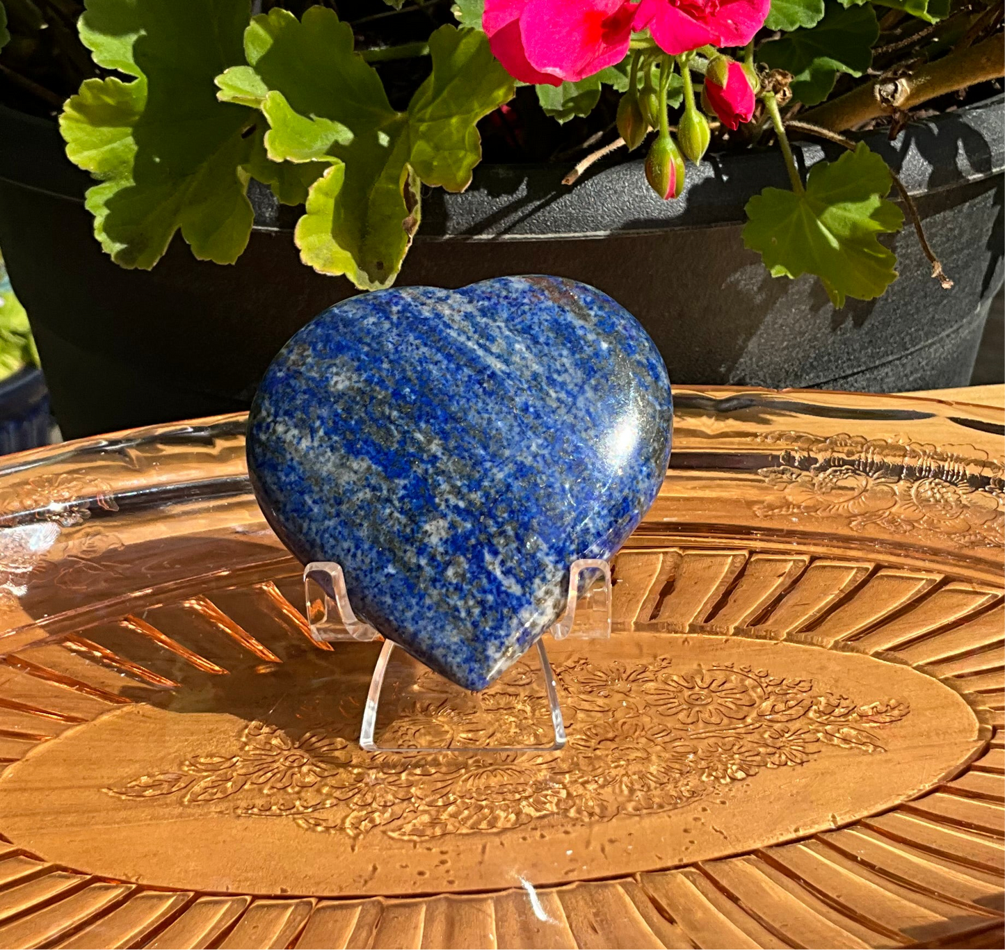 Lapis Lazuli Crystal Heart Carving