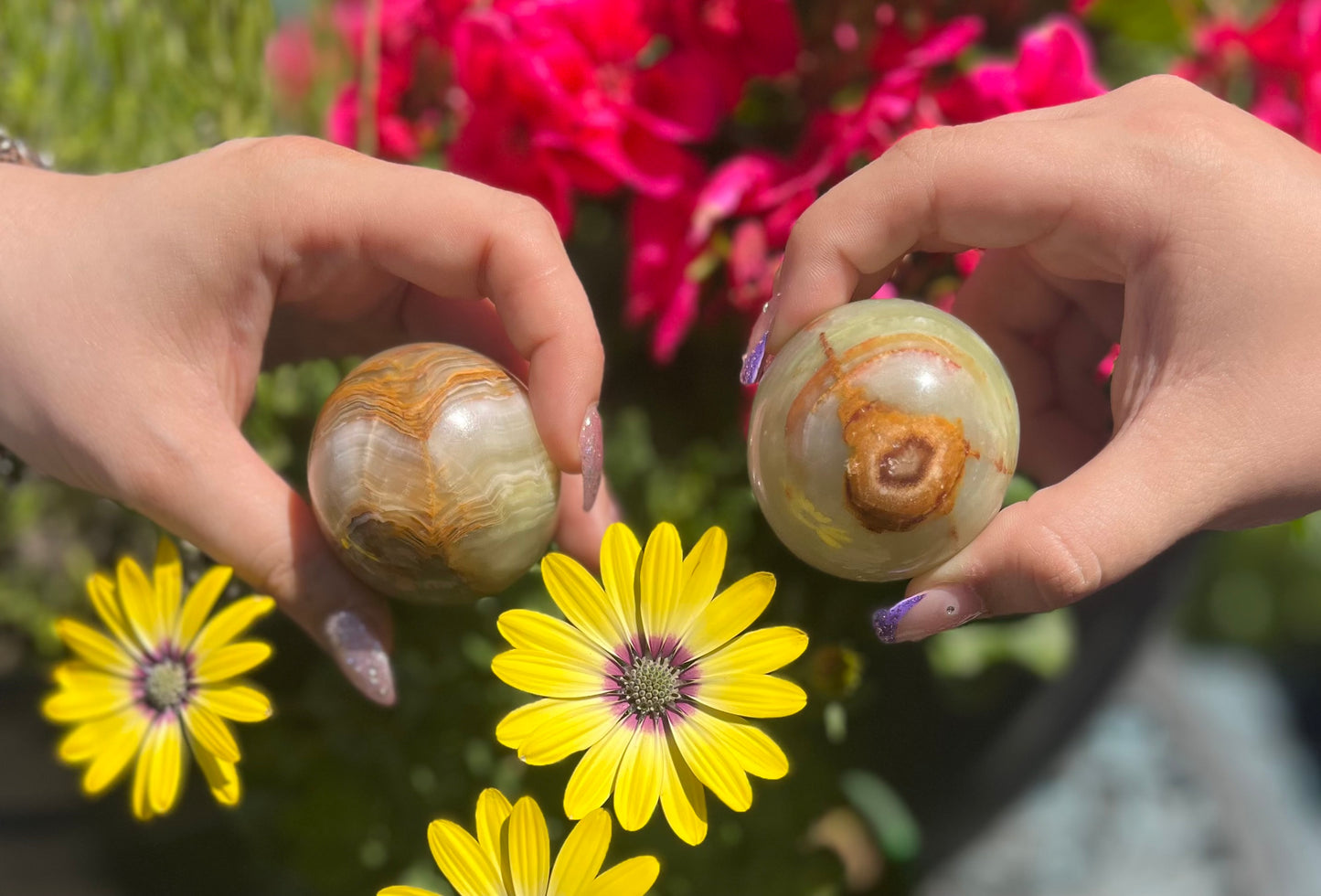 Green Onyx Spheres