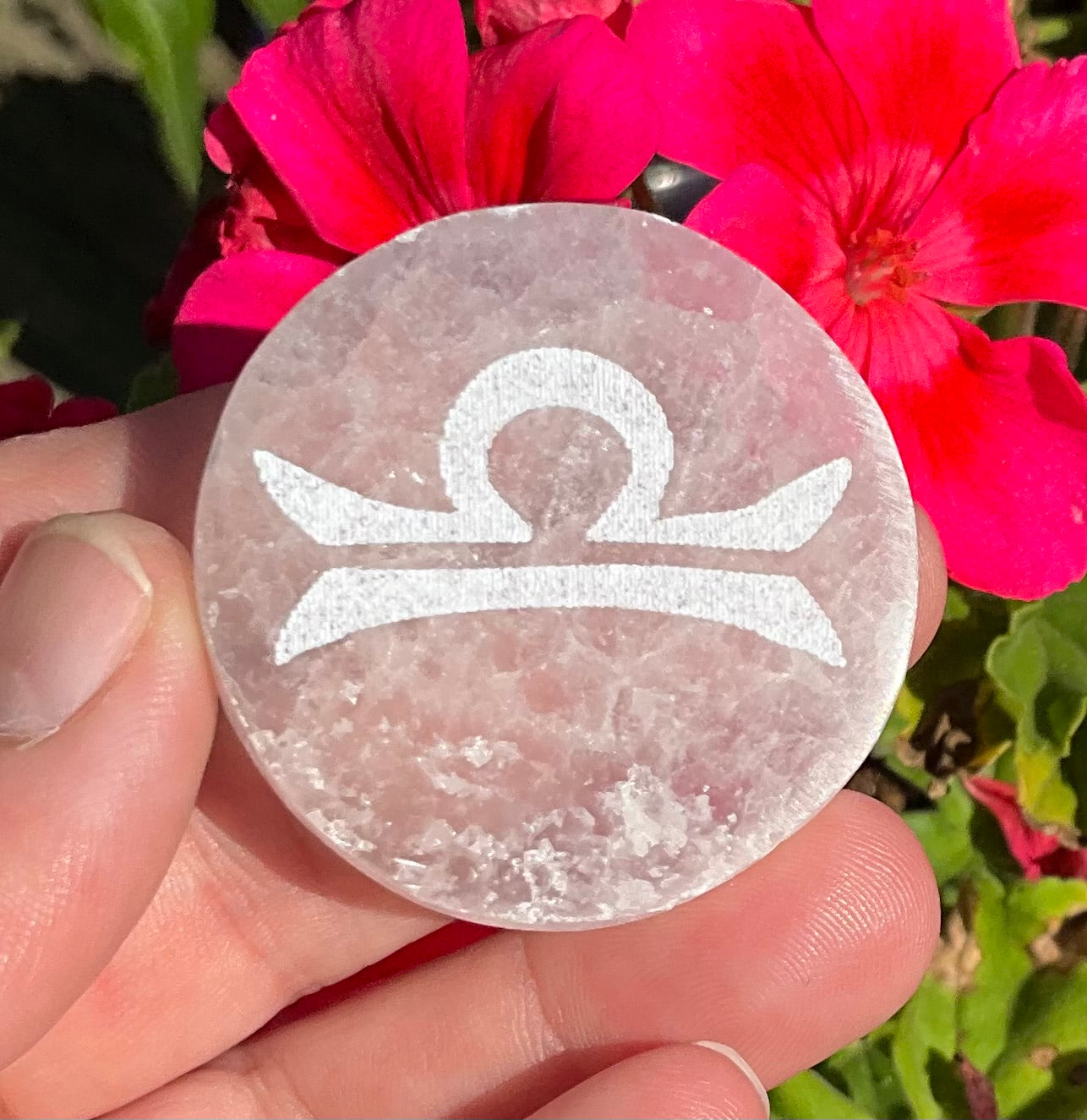 Selenite Zodiac Discs