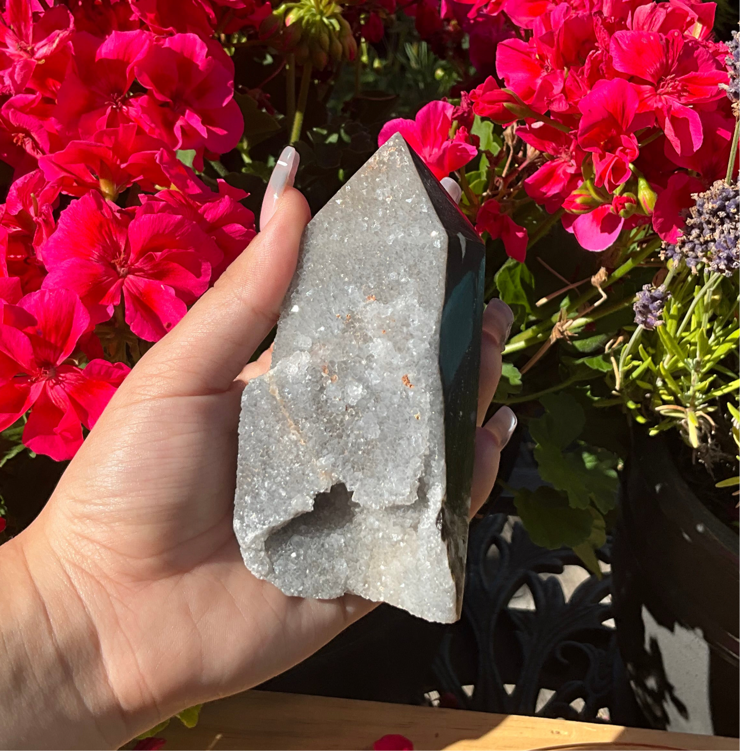 Druzy Sphalerite Tower with Stand