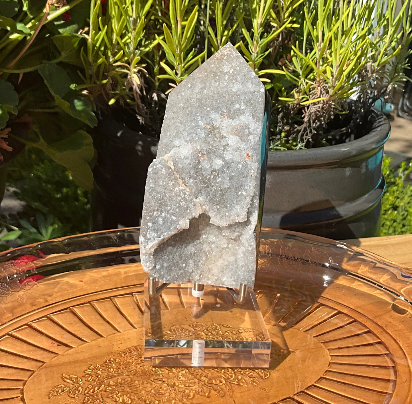 Druzy Sphalerite Tower with Stand