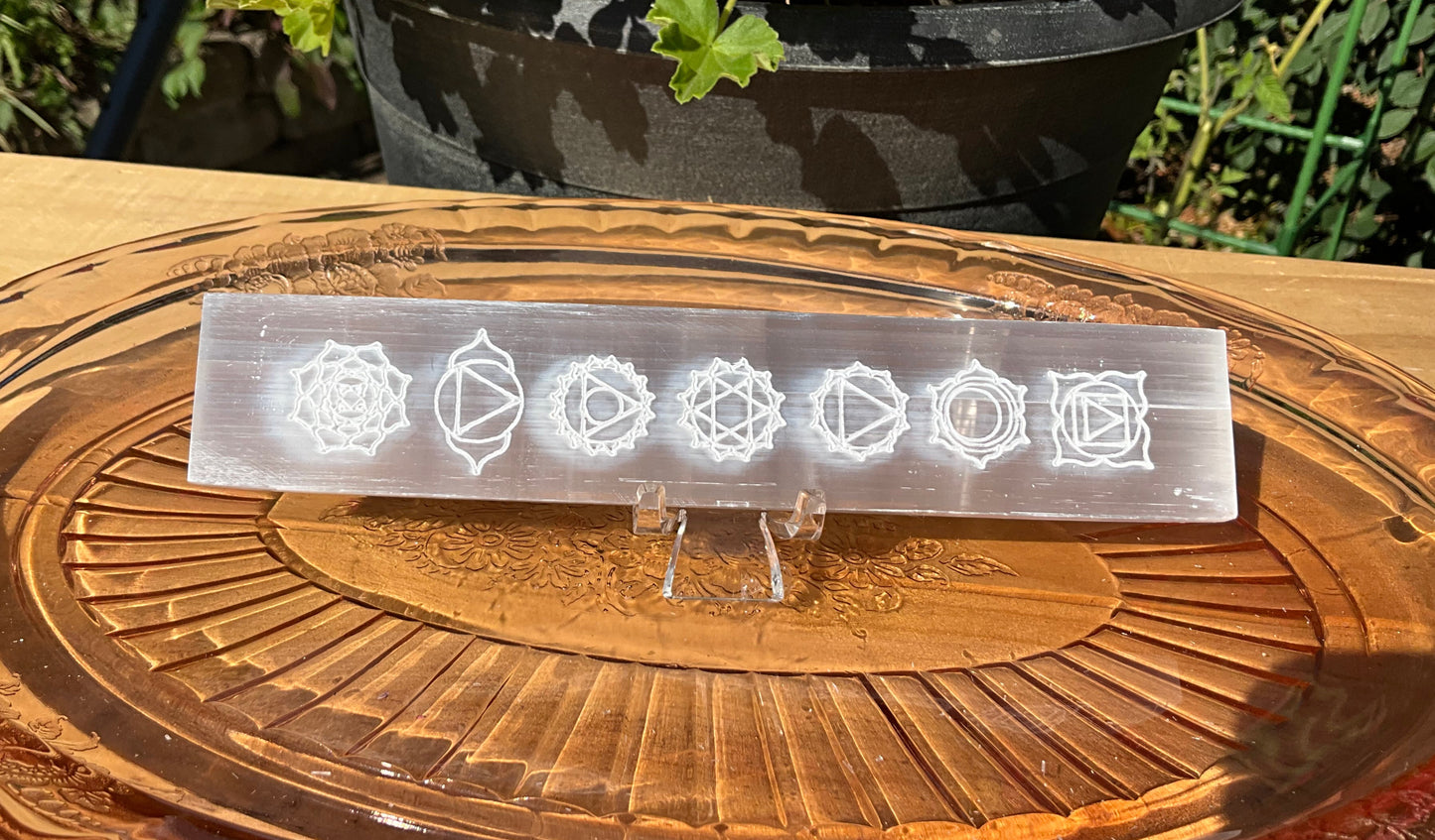 Selenite (Satin Spar) Chakra Charging Bar