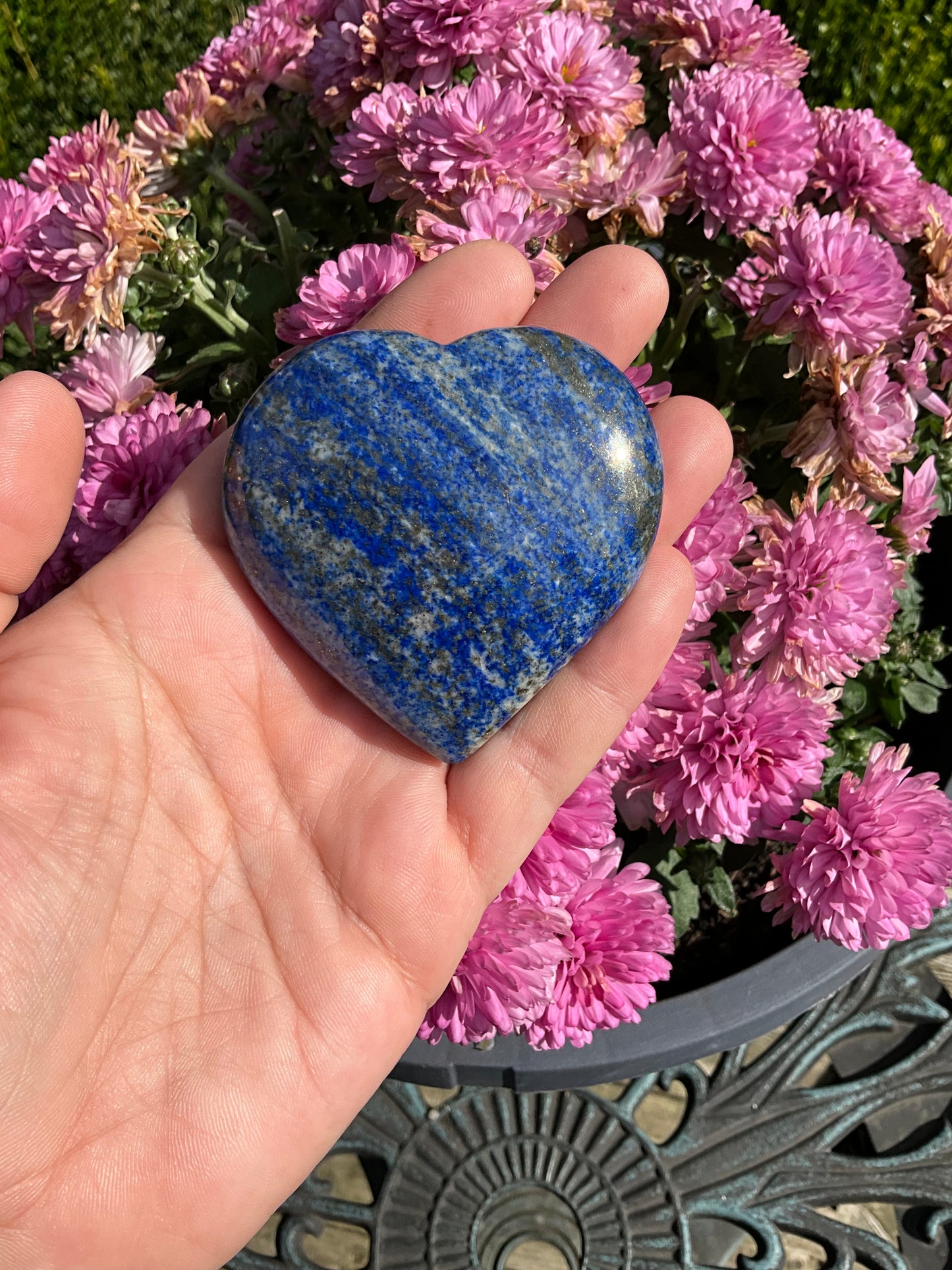 Lapis Lazuli Crystal Heart Carving