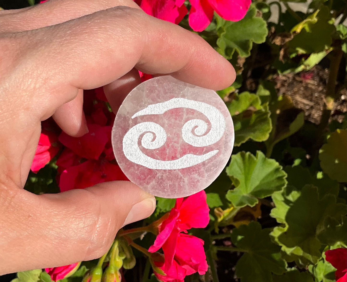 Selenite Zodiac Discs