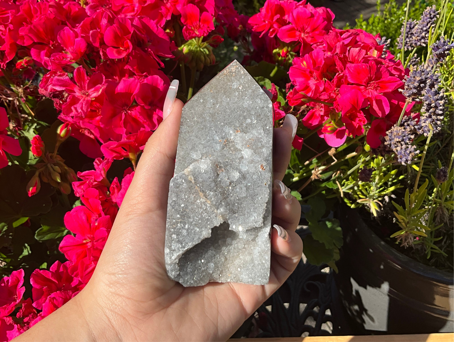 Druzy Sphalerite Tower with Stand