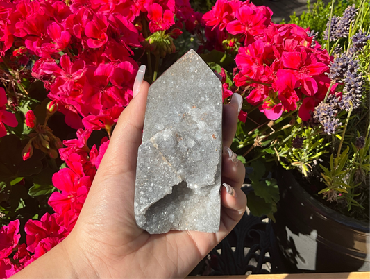 Druzy Sphalerite Tower with Stand