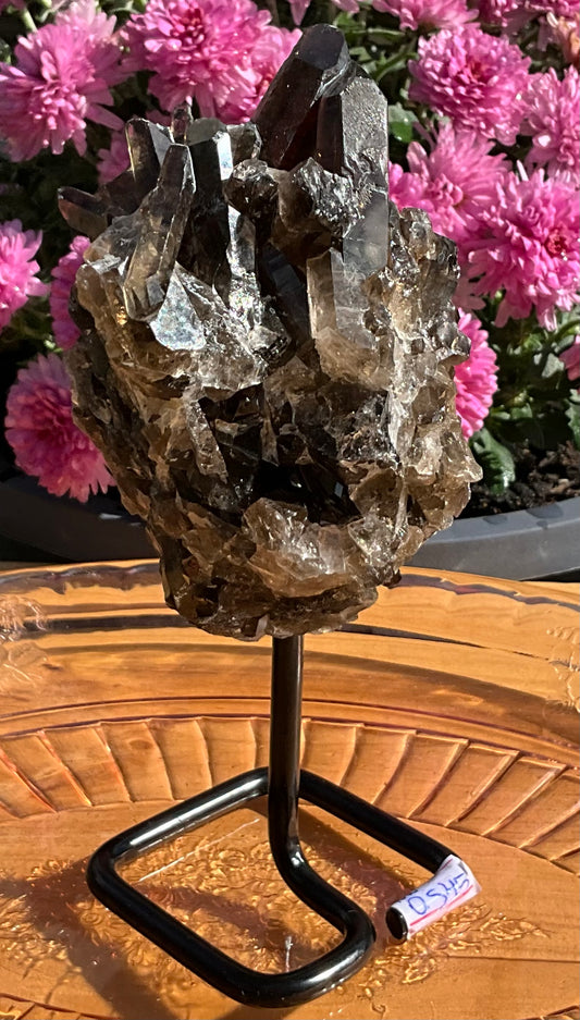 Smoky Quartz Specimen on Stand