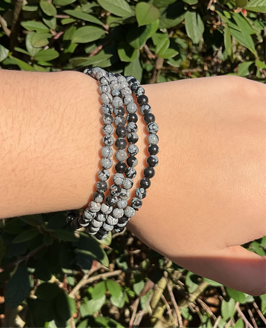 Snowflake Obsidian Bracelet