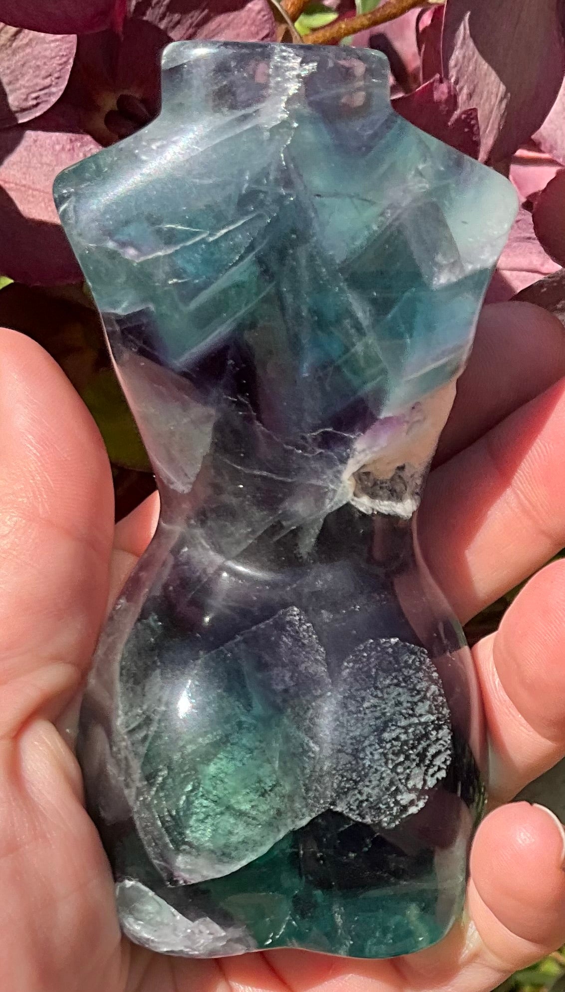 Rainbow Fluorite Goddess Body Carving