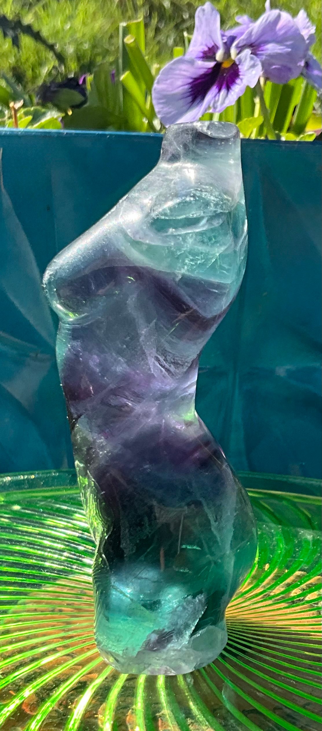 Rainbow Fluorite Goddess Body Carving