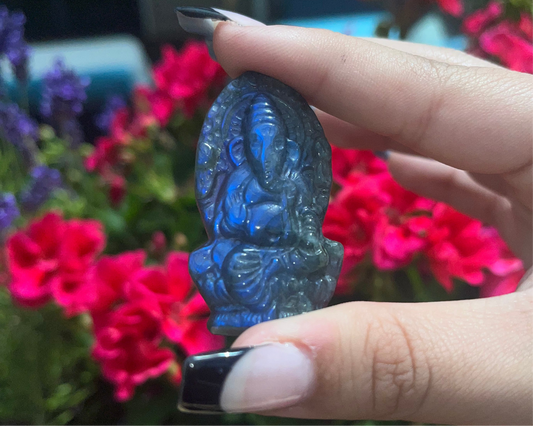 Labradorite Ganesha Carving