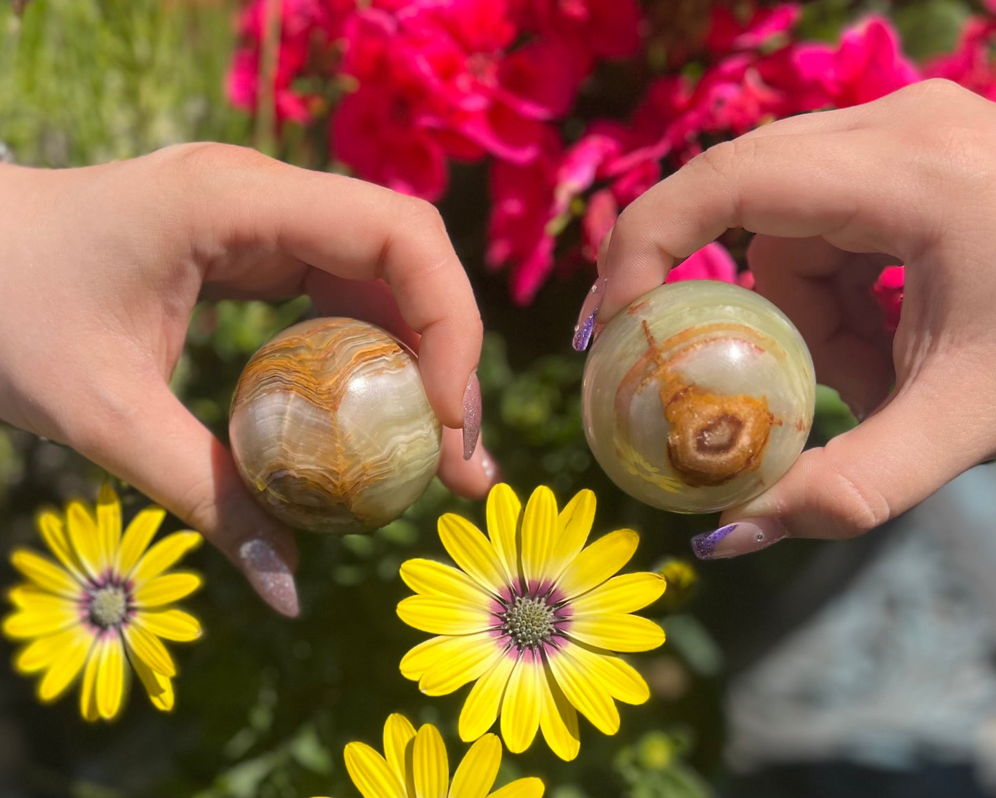 Green Onyx Spheres