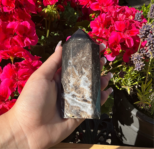 Druzy Sphalerite Tower with Stand