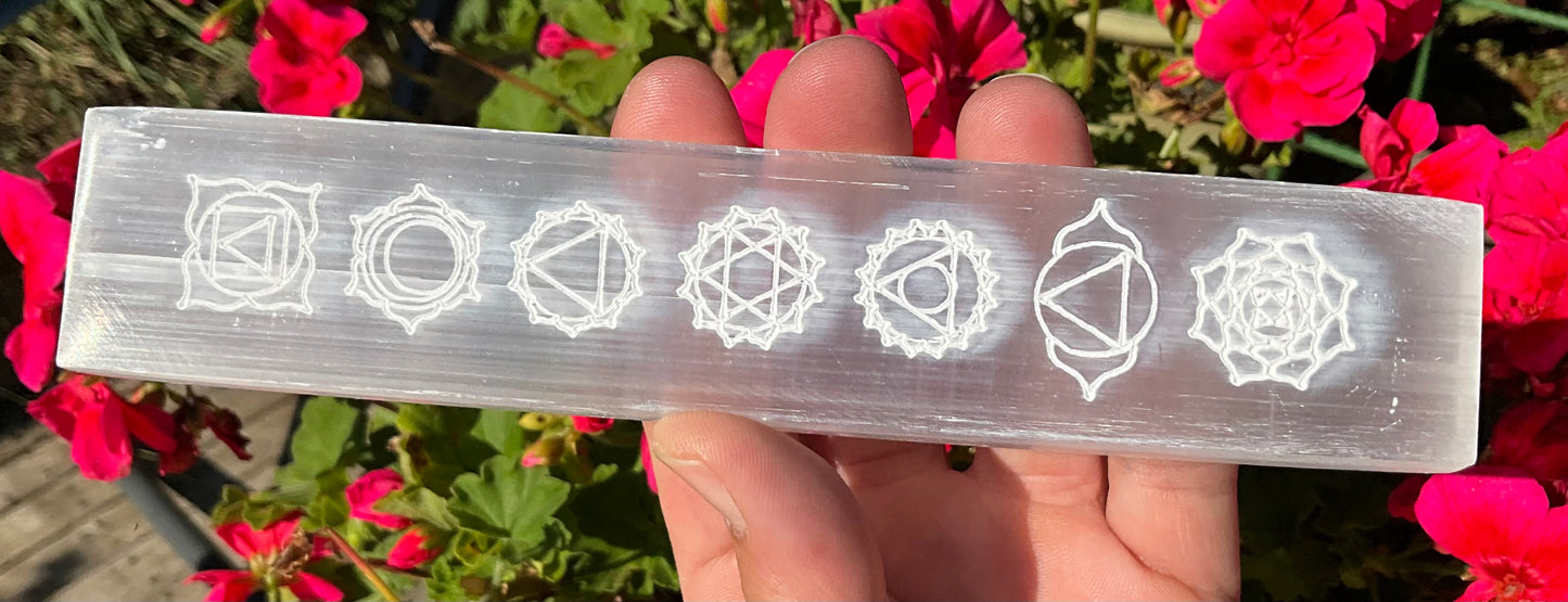 Selenite (Satin Spar) Chakra Charging Bar