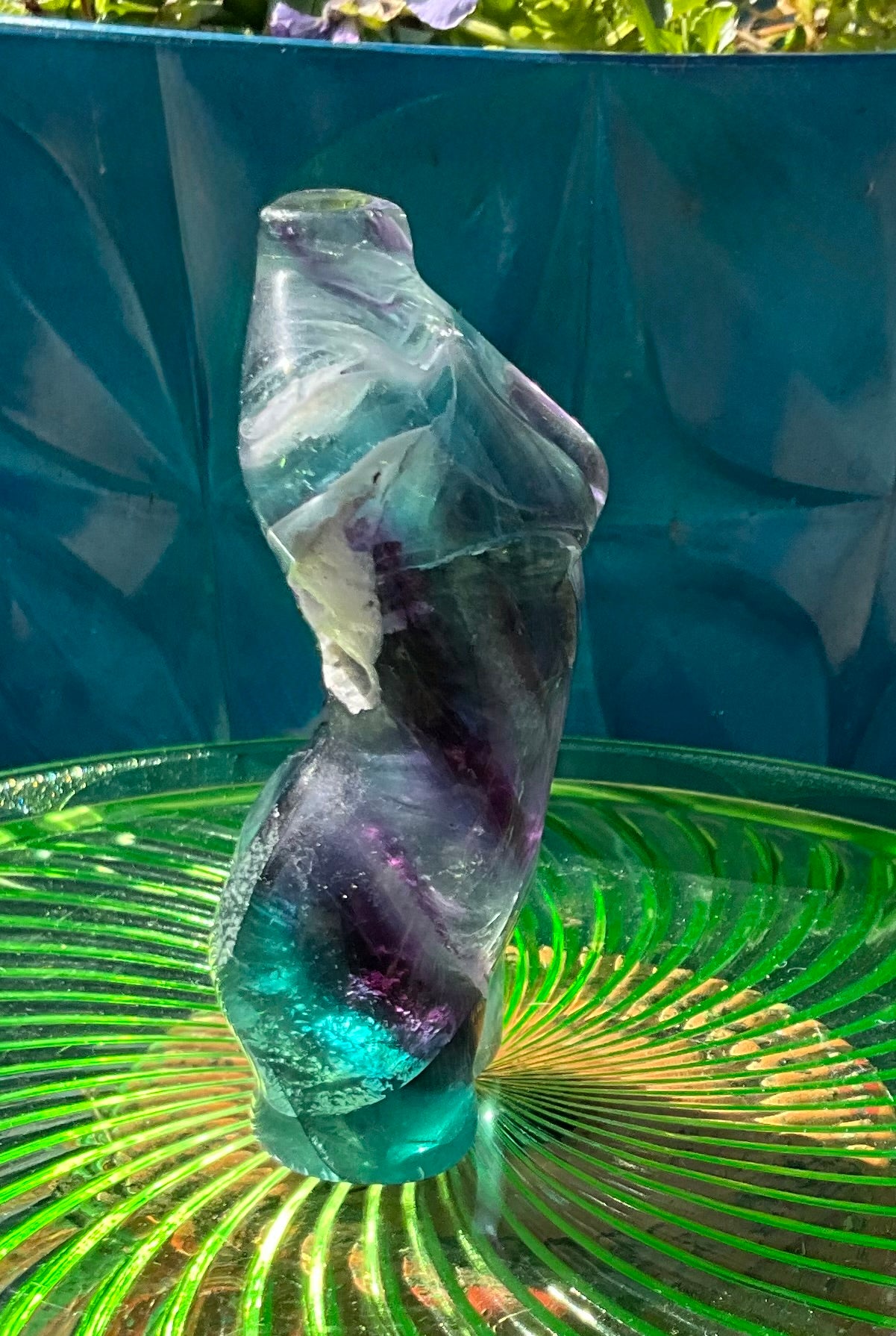 Rainbow Fluorite Goddess Body Carving