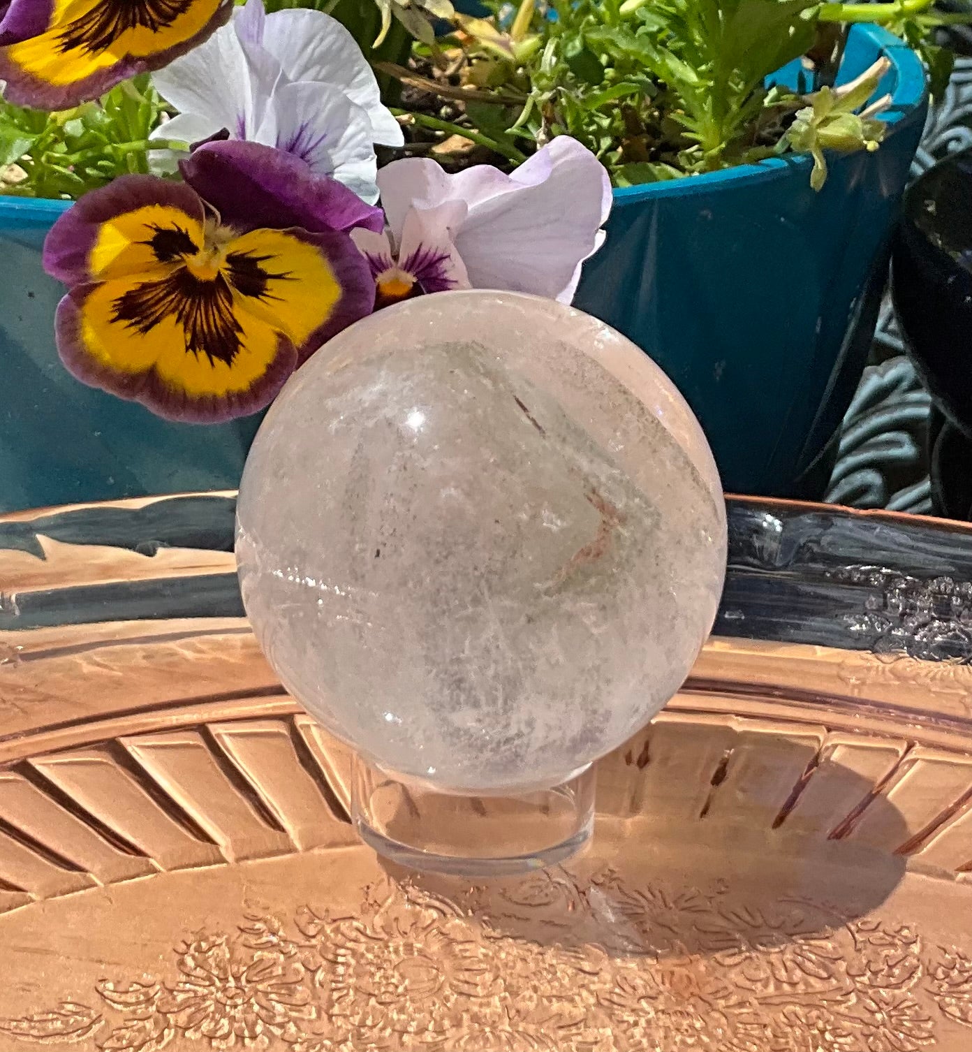 Garden Quartz - Lodolite - Sphere