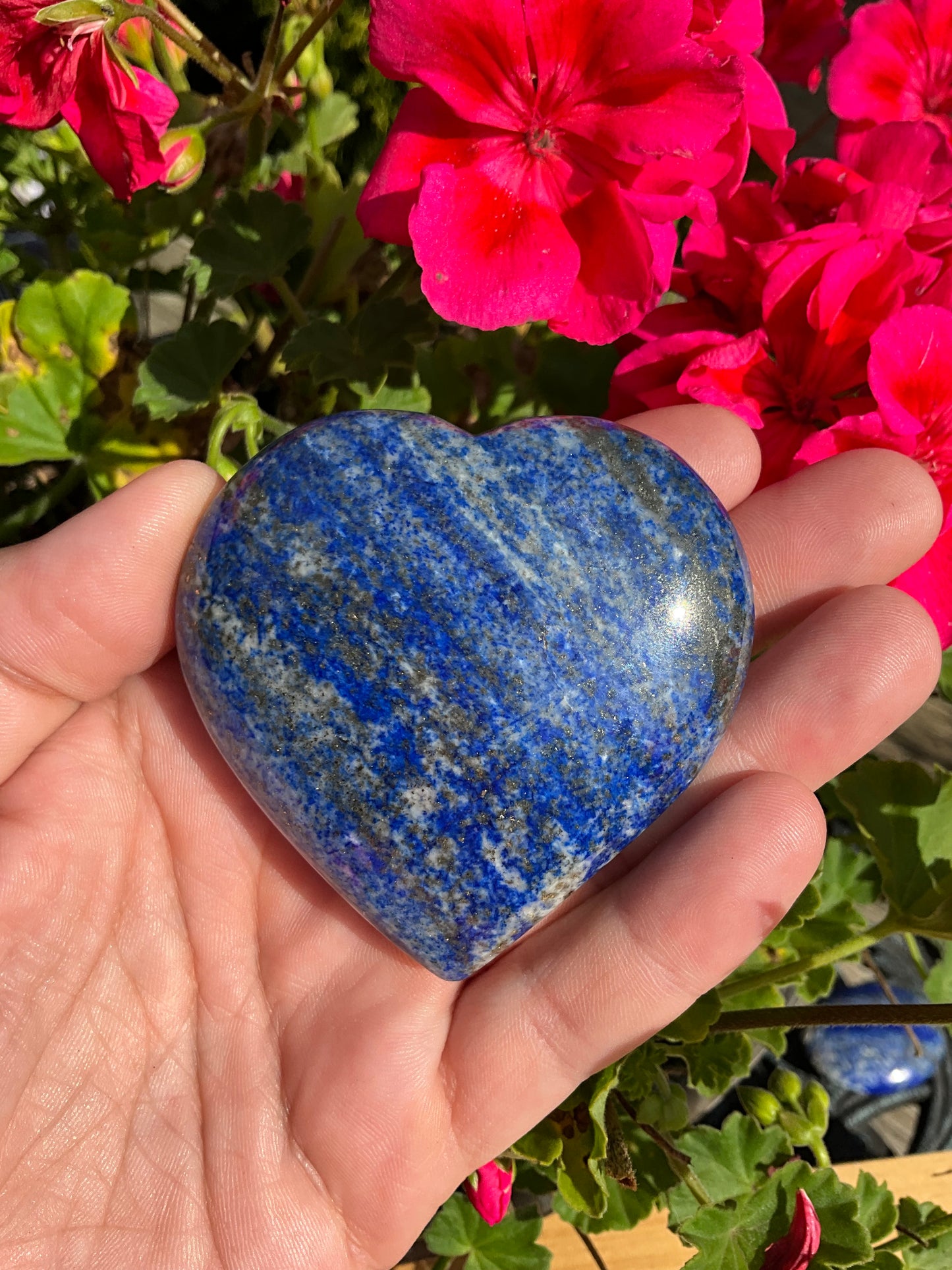 Lapis Lazuli Crystal Heart Carving