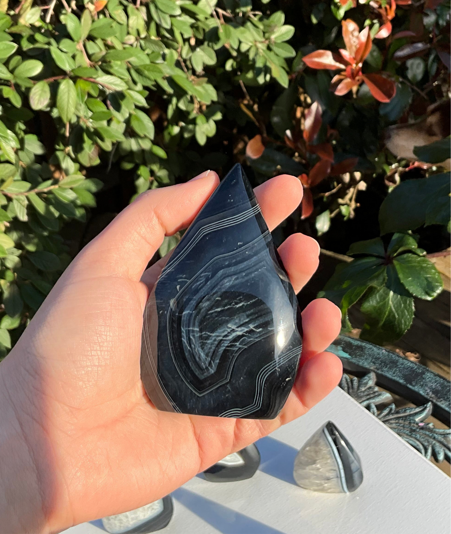 Banded Black Onyx Crystal Flames