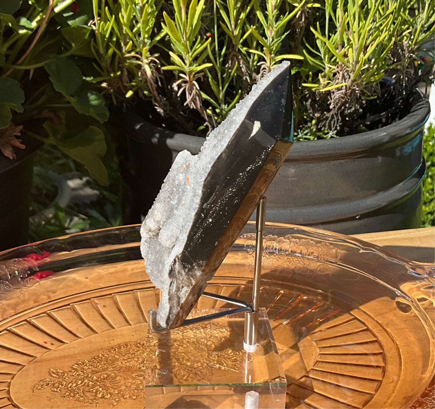 Druzy Sphalerite Tower with Stand