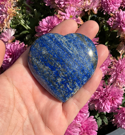 Lapis Lazuli Crystal Heart Carving