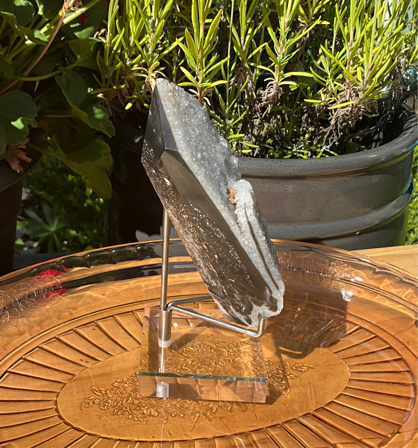 Druzy Sphalerite Tower with Stand