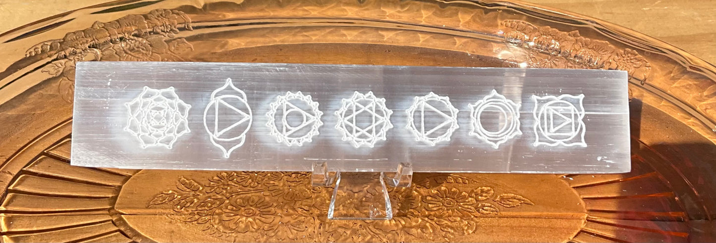 Selenite (Satin Spar) Chakra Charging Bar