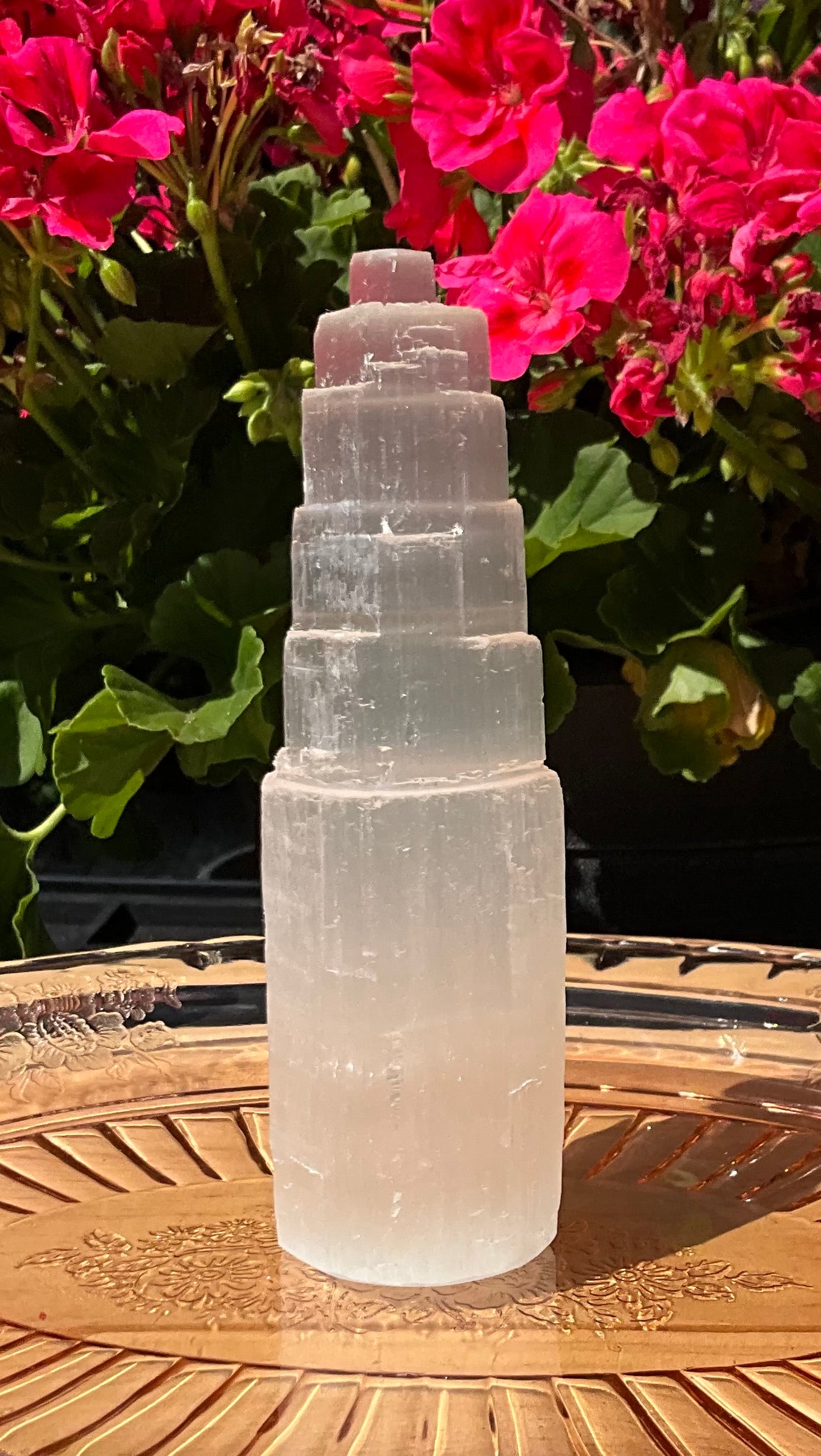 Selenite (Satin Spar) Cylinder Tower