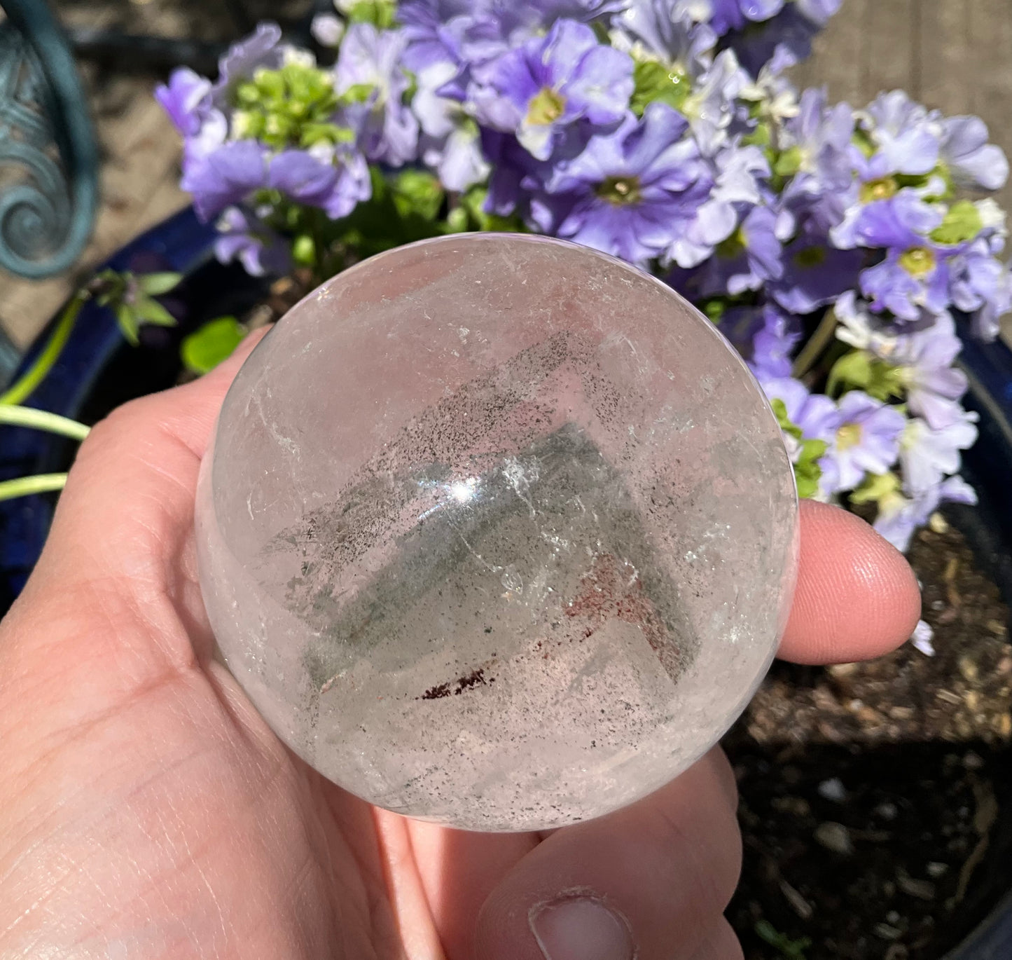 Garden Quartz - Lodolite - Sphere