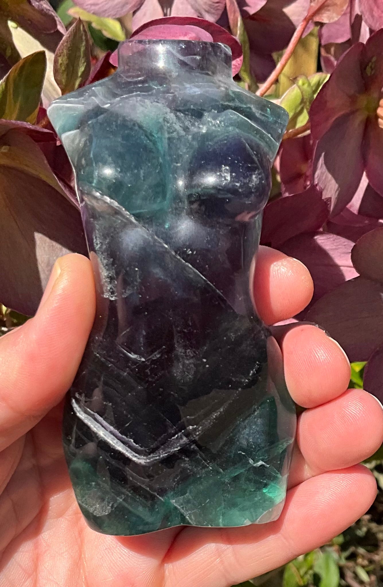 Rainbow Fluorite Goddess Body Carving