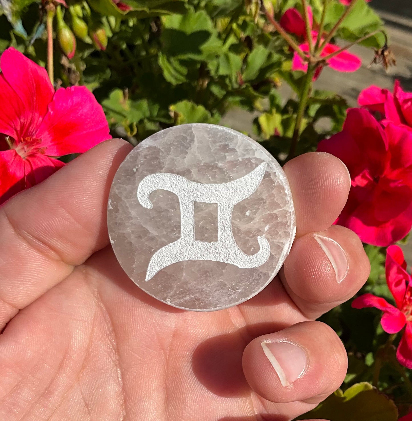 Selenite Zodiac Discs