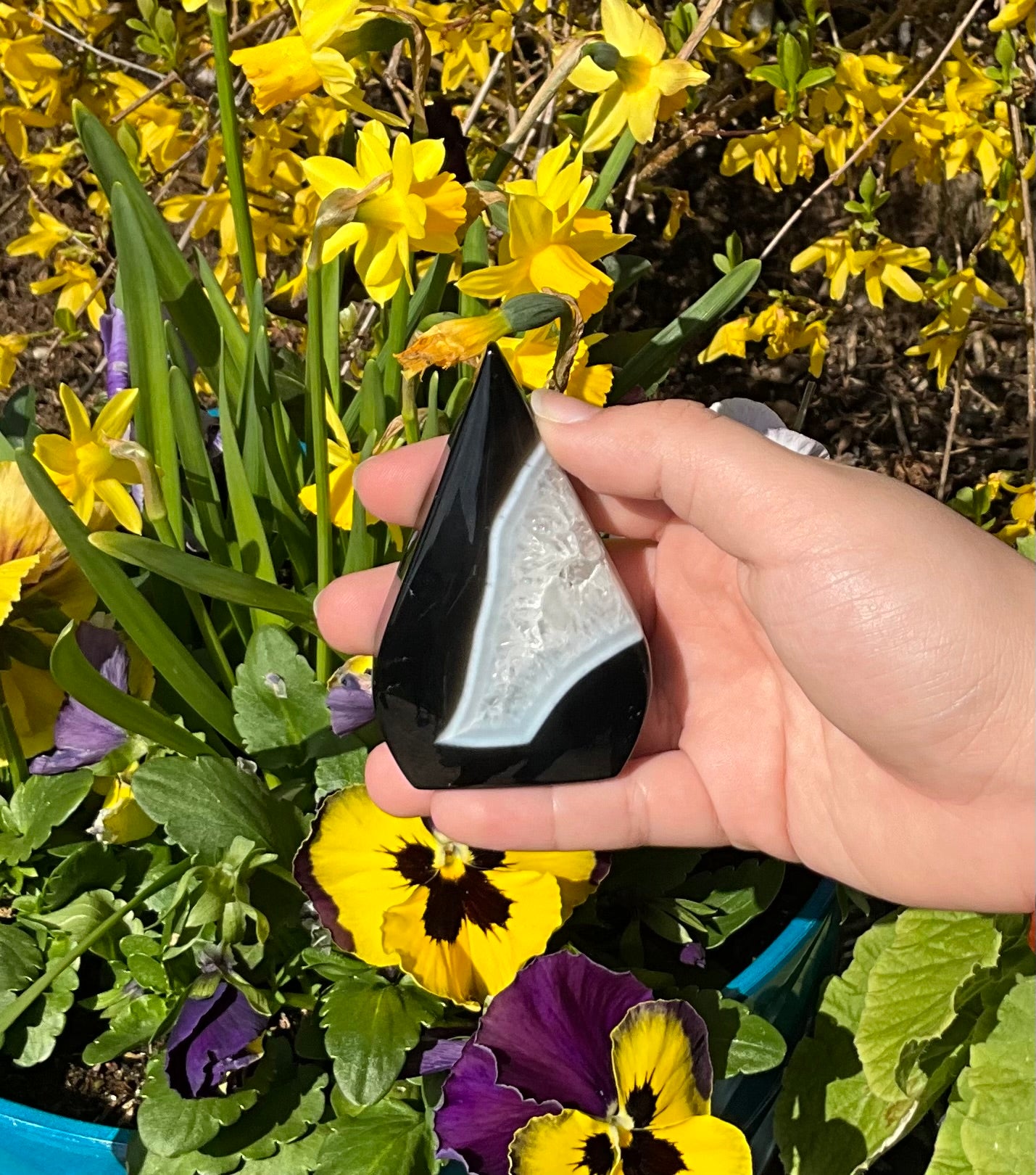Banded Black Onyx Crystal Flames