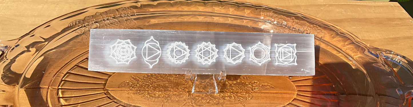 Selenite (Satin Spar) Chakra Charging Bar