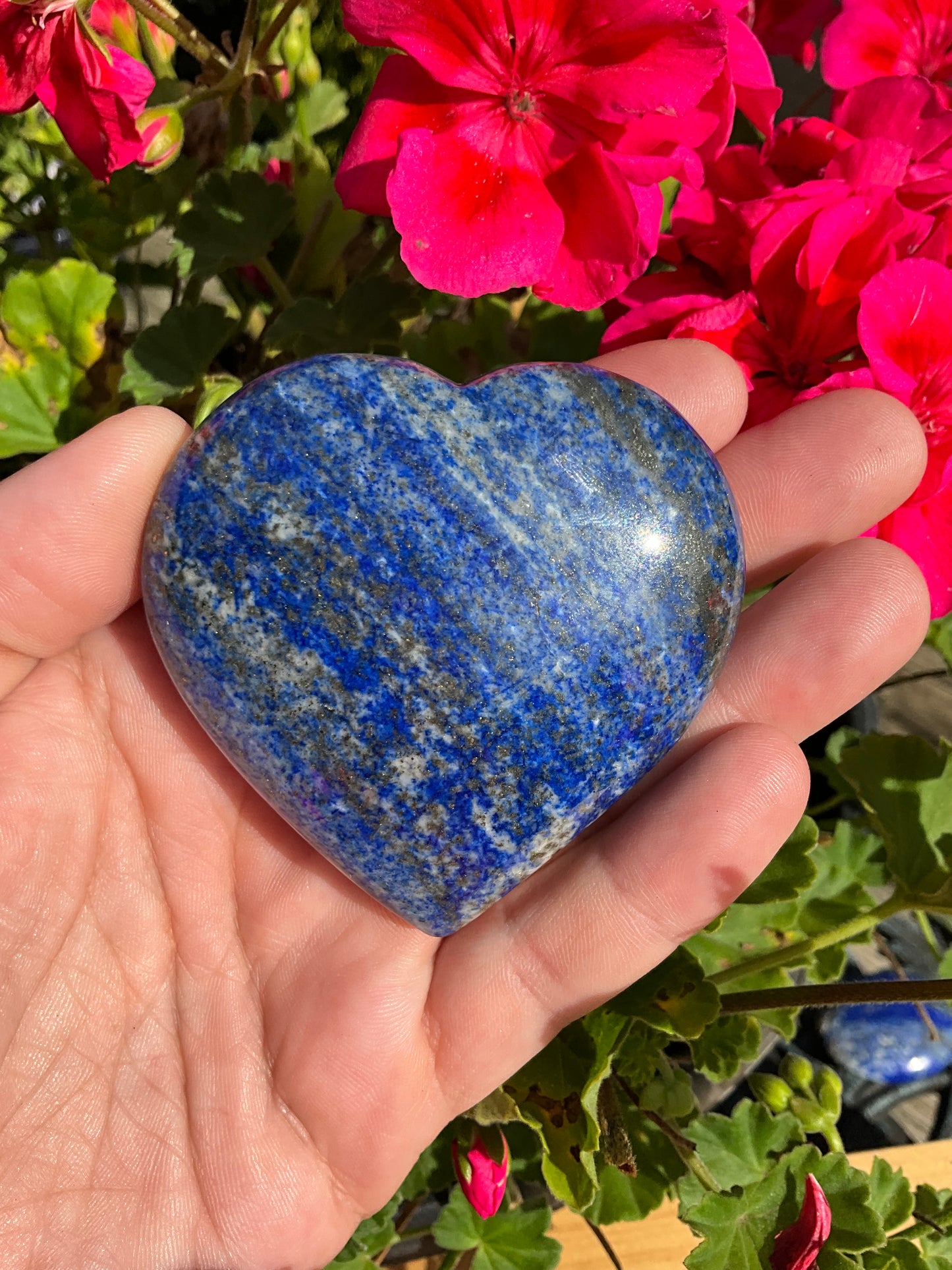 Lapis Lazuli Crystal Heart Carving