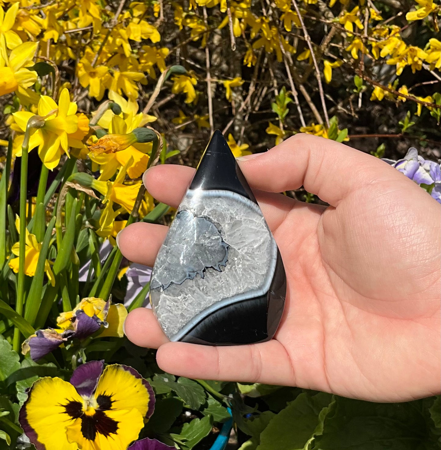 Banded Black Onyx Crystal Flames